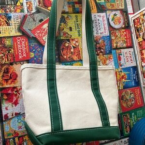 L.L. Bean Boat and Tote with Long Handles Dark Green